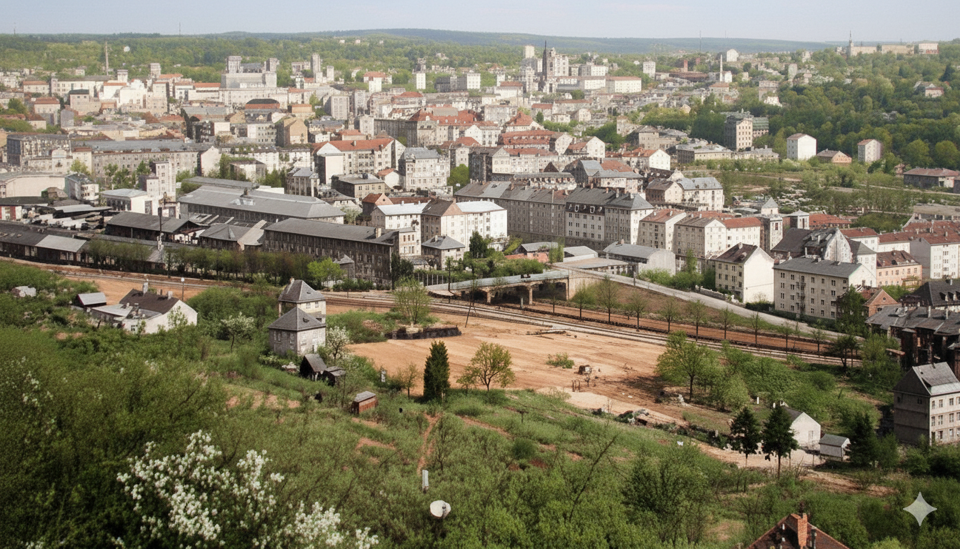 Hofklamm in Maihälden in 1950er Jahren - historische Luftaufnahme